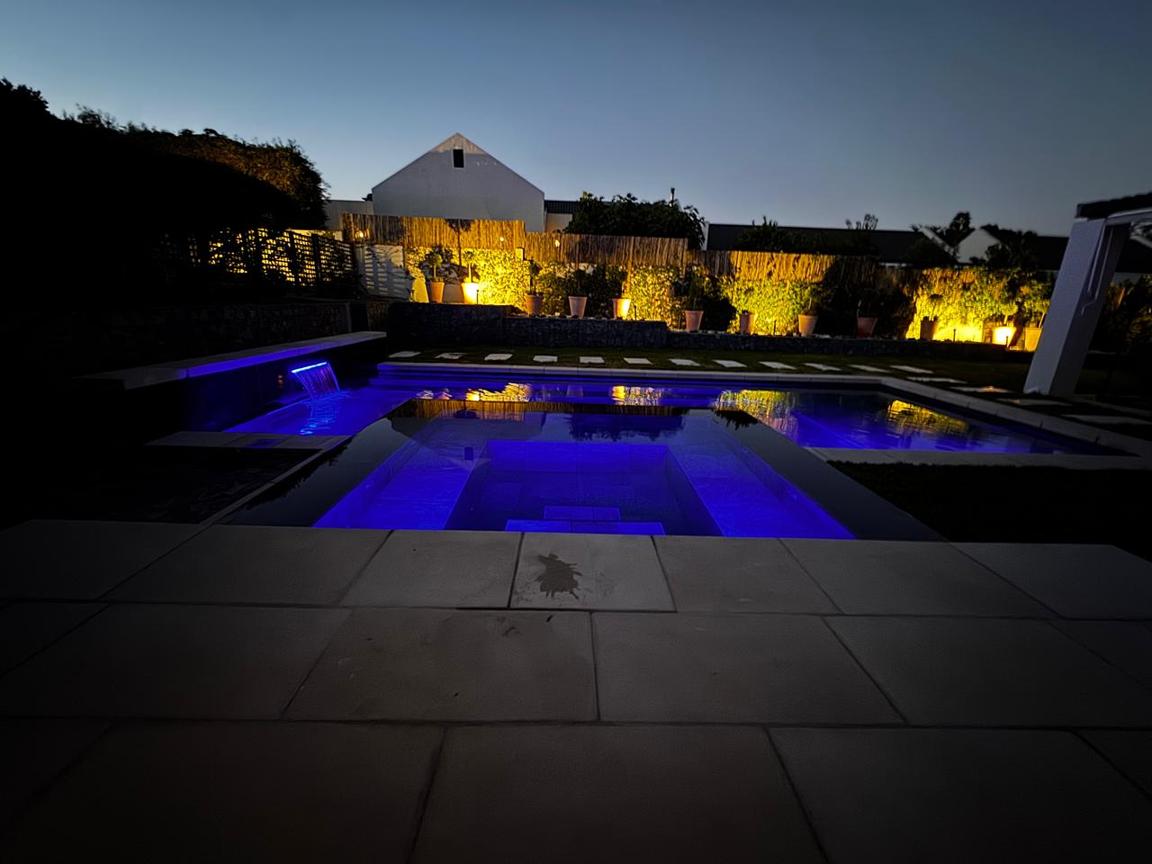 Swimming Pool Renovation with custom built spa in Constantia, Southern Suburbs, Cape Town.
