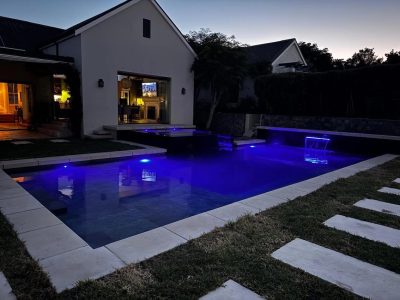 Pool renovation with new Revelstone coping and paving in Constantia, Southern Suburbs, Cape Town.